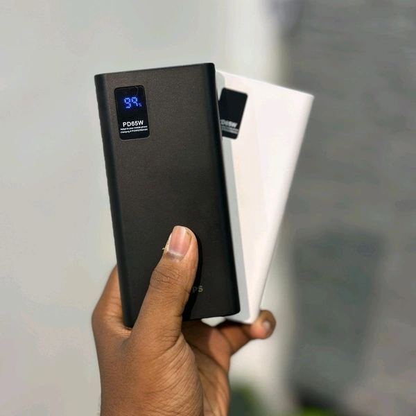 Troops PD65W 20000mAh Fast Charging Power Bank | Dual USB + Type-C Output | Digital Display | Compatible with All Devices - Black