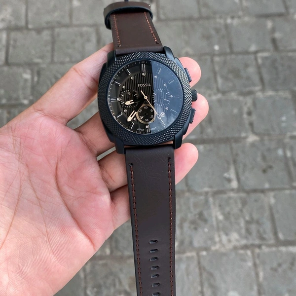 Analog FS4656 High Quality stop watch battery operated chronograph machinery Watch - Black