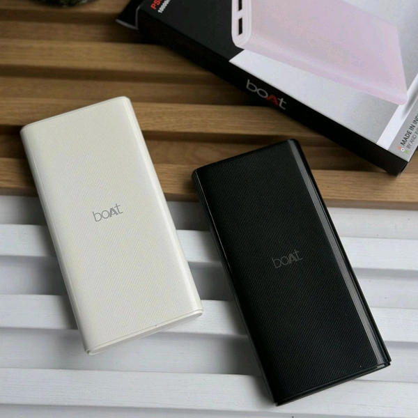 10000mAh Powerbank With 4 Build In Cables | Lithium Polymer Power Bank | Plastic Casing, Lightweight | Extra Ports | For Mobile, Earbuds, Smartwatch, Speaker, Tablet - White