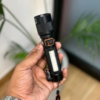 MZ M987 Multi-Functional Car Flashlight | 80W+30W COB LED | Rechargeable | Safety Hammer | Belt Cutter | Zoom Torch | Waterproof | Impact Resistant