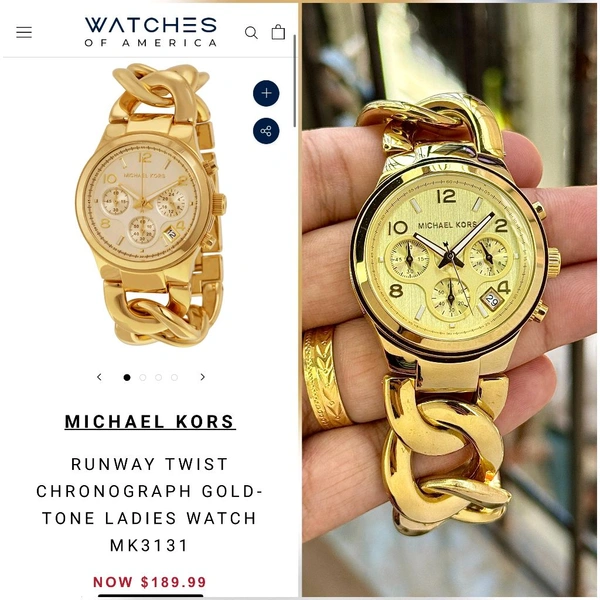 Analog MK3131 Chronograph Quartz Watch - Gold