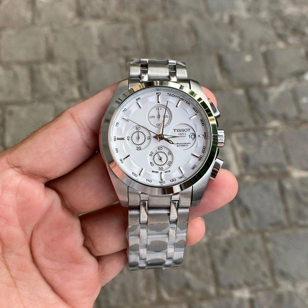 Analog 1853 High End Japan Quality Battery Operated Machine Watch - White