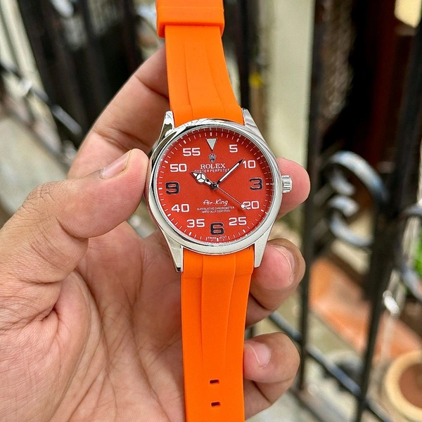 Analog Air-King Quartz Movement Watch - Orange