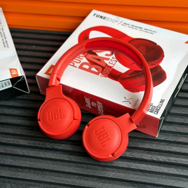 Wireless Earphone Headphones With Microphone Lightweight, For Music Lovers & Professionals - Suitable for Travel, Office & Home, 5-6 Hours Playback Time, High Quality Model
 - Red