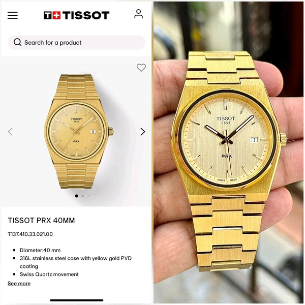 Analog PRX Gold 40mm – Timeless Glamour In Gold Finish