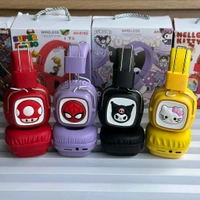 Cute RGB Cartoon Wireless Headphones – AH-816 Series. Wireless High Fidelity Sound Quality, Volume Control Ear Hanging Earphones - Kitty