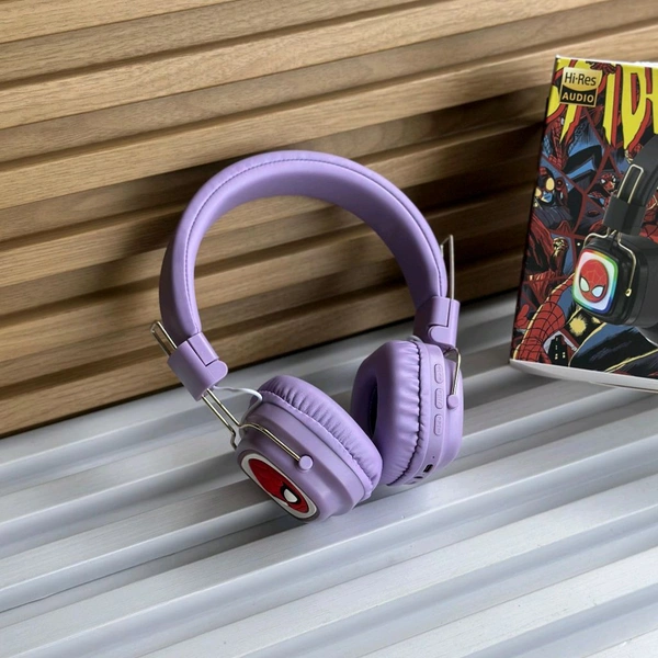 Cute RGB Cartoon Wireless Headphones – AH-816 Series. Wireless High Fidelity Sound Quality, Volume Control Ear Hanging Earphones - Spider-Man