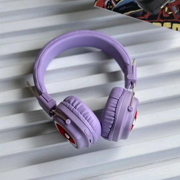Cute RGB Cartoon Wireless Headphones – AH-816 Series. Wireless High Fidelity Sound Quality, Volume Control Ear Hanging Earphones - Spider-Man