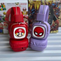 Cute RGB Cartoon Wireless Headphones – AH-816 Series. Wireless High Fidelity Sound Quality, Volume Control Ear Hanging Earphones - Spider-Man