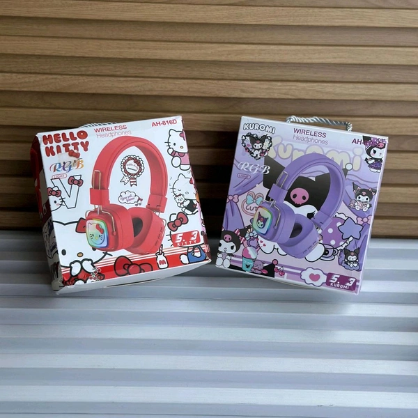 Cute RGB Cartoon Wireless Headphones – AH-816 Series. Wireless High Fidelity Sound Quality, Volume Control Ear Hanging Earphones - Spider-Man