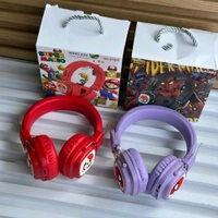 Cute RGB Cartoon Wireless Headphones – AH-816 Series. Wireless High Fidelity Sound Quality, Volume Control Ear Hanging Earphones - Super Mario