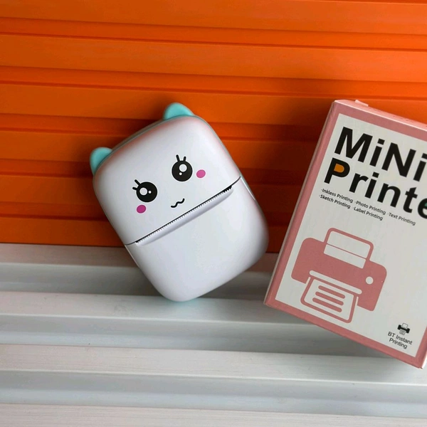 Pocket Mini Printer, Mobile Phone Bluetooth Connection Wireless Mini Thermal Printer with Android or iOS APP for Pictures, Portable Smart Printer