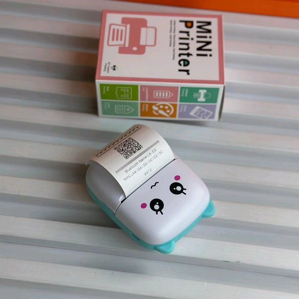 Pocket Mini Printer, Mobile Phone Bluetooth Connection Wireless Mini Thermal Printer with Android or iOS APP for Pictures, Portable Smart Printer
