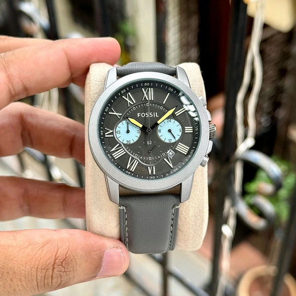 Analog Grey Leather Chronograph Series FS5183I – Quartz Chronograph Watch