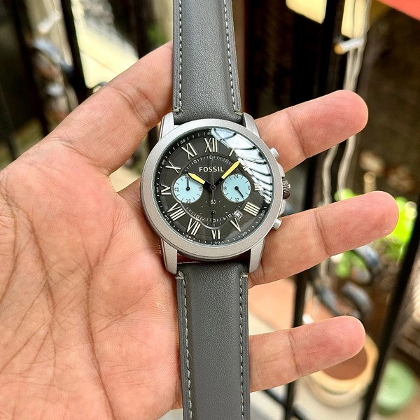 Analog Grey Leather Chronograph Series FS5183I – Quartz Chronograph Watch
