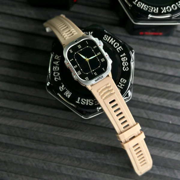 Rugged HD Smartwatch – Outdoor Edition | Style Meets Utility With Bluetooth Calling - Beige
