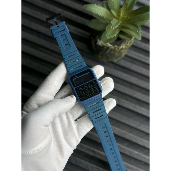 Most Demanded Trending Calculator Digital Watch With High Quality Strap Best finishing Body & Case - Blue