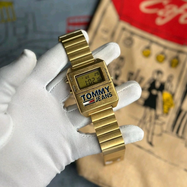 Most Demanded Digital Watch With High Quality Strap Best finishing Body & Case  - Gold