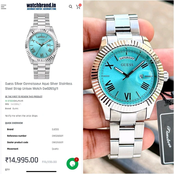 Analog Connoisseur Aqua reliable Day-date featuring quartz machinery Watch