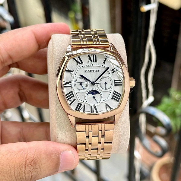 Analog Santos de Cartier Inspired Swiss Style Multi-Function Quartz Watch