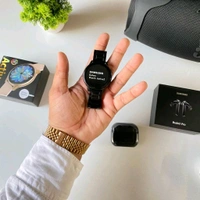 Most Awaited Budget Combo | Active 2 Amoled Display Smartwatch And Buds 3 Pro Best Quality Earphone
 - Black