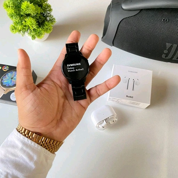 Most Awaited Budget Combo | Active 2 Amoled Display Smartwatch And Buds 3 Pro Best Quality Earphone
 - White