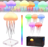 Jellyfish Baby LED Night Light – 7-Color Changing Lamp for Kids, Aurora Moonlight,Baby Room Decor, Aesthetic Gifts for Girls, Boys, Friends & Ocean Lovers Night Lamps (Hanging + Base) (Jelly Fish)