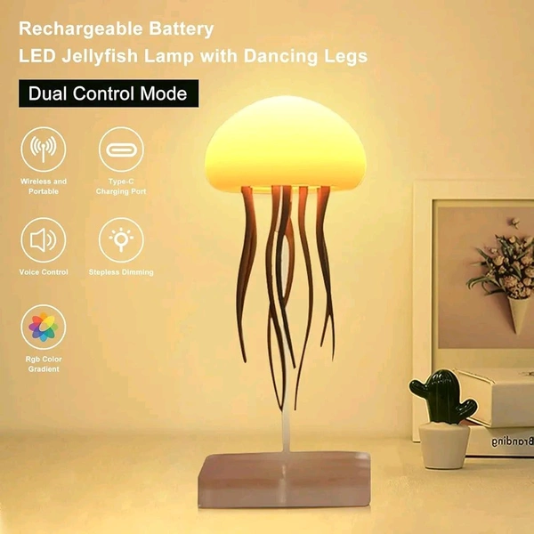Jellyfish Baby LED Night Light – 7-Color Changing Lamp for Kids, Baby Room Decor, Aesthetic Gifts for Girls, Boys, Friends & Ocean Lovers Night Lamps (Hanging + Base) (Jelly Fish)