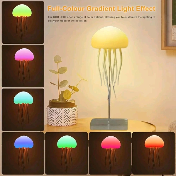 Jellyfish Baby LED Night Light – 7-Color Changing Lamp for Kids, Baby Room Decor, Aesthetic Gifts for Girls, Boys, Friends & Ocean Lovers Night Lamps (Hanging + Base) (Jelly Fish)