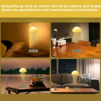 Jellyfish Baby LED Night Light – 7-Color Changing Lamp for Kids, Baby Room Decor, Aesthetic Gifts for Girls, Boys, Friends & Ocean Lovers Night Lamps (Hanging + Base) (Jelly Fish)