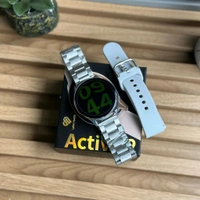 Active 2 Best Quality Smartwatch | 2.5D Curve HD Screen Full Touch Upto 1*2 days Battery Backup | Dual Strap  - Silver