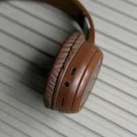 Wireless Earphone Headphones With Microphone Lightweight, For Music Lovers & Professionals - Suitable for Travel, Office & Home - Brown