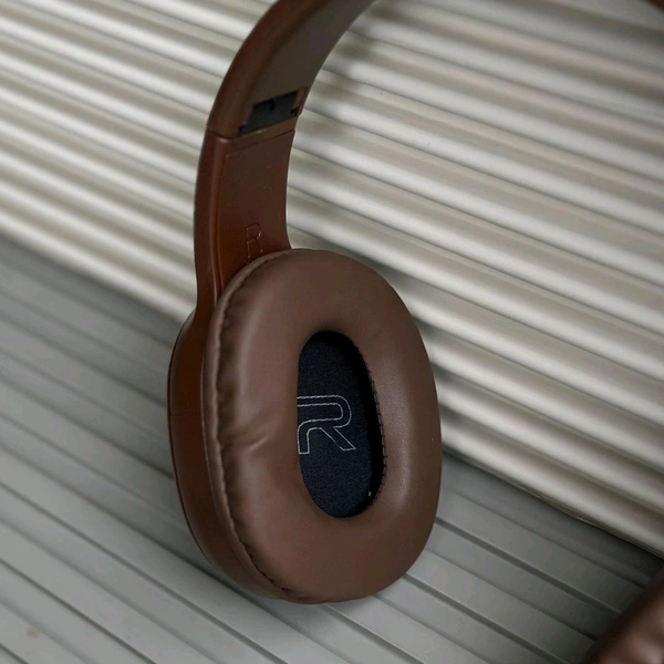 Wireless Earphone Headphones With Microphone Lightweight, For Music Lovers & Professionals - Suitable for Travel, Office & Home - Brown