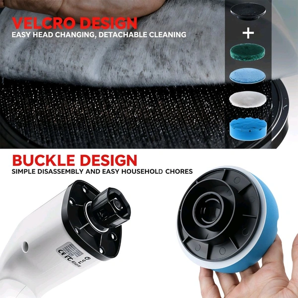 7-in-1 Electric Spin Scrubber Cleaning Brush with Extension Handle – Cordless Rechargeable Power Scrubber (1 Set / 25W)
