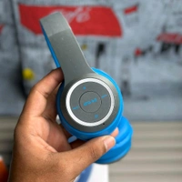 Wireless Earphone Headphones With Microphone Lightweight, For Music Lovers & Professionals - Suitable for Travel, Office & Home - Blue