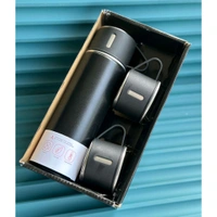 Sainless Steel Vacuum Flask Set with 3 Steel Cups Combo for Coffee Hot Drink and Cold Water Flask Ideal Gifting Travel Friendly Latest Flask Bottle. (500ml)
