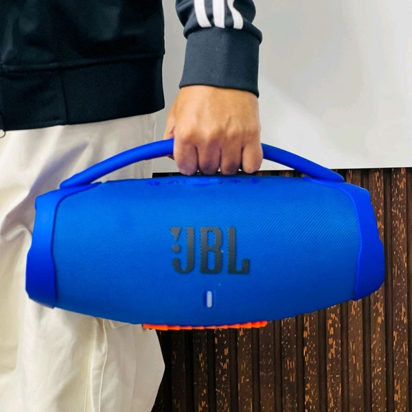 Boombox 3 Wireless Bluetooth Speaker With Rbg Light | Powerful Sound Quality With Heavy Bass | Lights Sync With Music
 - Blue