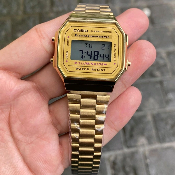 Analog Original multi purpose Digitally operating Machinery Watch - Gold