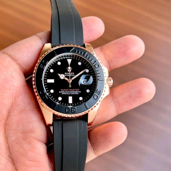 Analog Oyster Yacht-Master Heavy Quality Battery Operated Machinery Watch - Copper