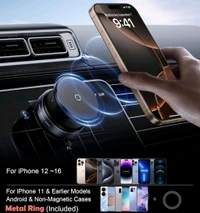 K009 Magnetic Phone Mount with Vacuum Suction – 360° Rotation, One-Hand Operation, Secure Dash Mount for All Smartphones (Universal Fit)