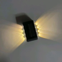 Wireless Solar Outdoor Lights Waterproof Up and Down Wall Lamp Dusk to Dawn Outdoor Lighting Aluminum Housing for Yard Deck Garden Garage Walkway Porch 4 Led (Set of 2)