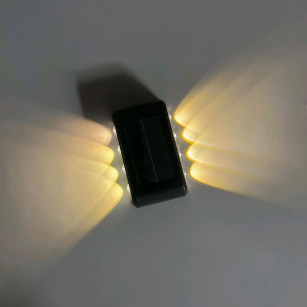 Wireless Solar Outdoor Lights Waterproof Up and Down Wall Lamp Dusk to Dawn Outdoor Lighting Aluminum Housing for Yard Deck Garden Garage Walkway Porch 4 Led (Set of 2)