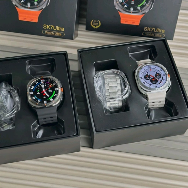 Kalobee SK7 Ultra Smartwatch – AMOLED Display | Bluetooth Calling | 100+ Sports Modes | IP67 | Wireless Charging - Silver