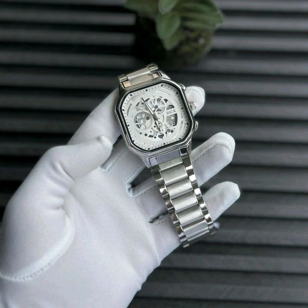 Most Demanded Rick Analog Quartz Movement Collection With High Quality Strap Best finishing Body & Case - Silver