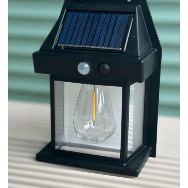 Solar Wall Lights / Lamp Outdoor, Wireless Dusk to Dawn Porch Lights Fixture, Solar Wall Lantern with 3 Modes & Motion Sensor, Waterproof Exterior Lighting with Clear Panel (1 Pc )