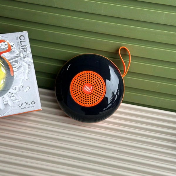 Clip 3 Portable Bluetooth Speaker Dynamic Thunder Sound 1200MAH Battery RGB 5 W Bluetooth Speaker Multicolor, Stereo Channel - Orange