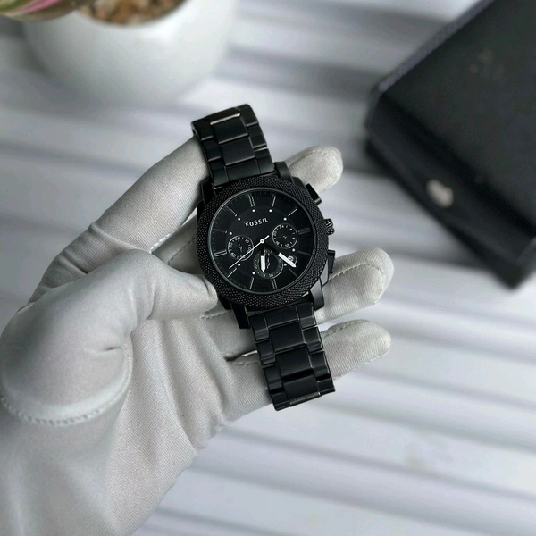 Men’s Classic Analog Watch – Elegant Dial, Date Display, Chronograph Working – Formal & Casual Wear - Black