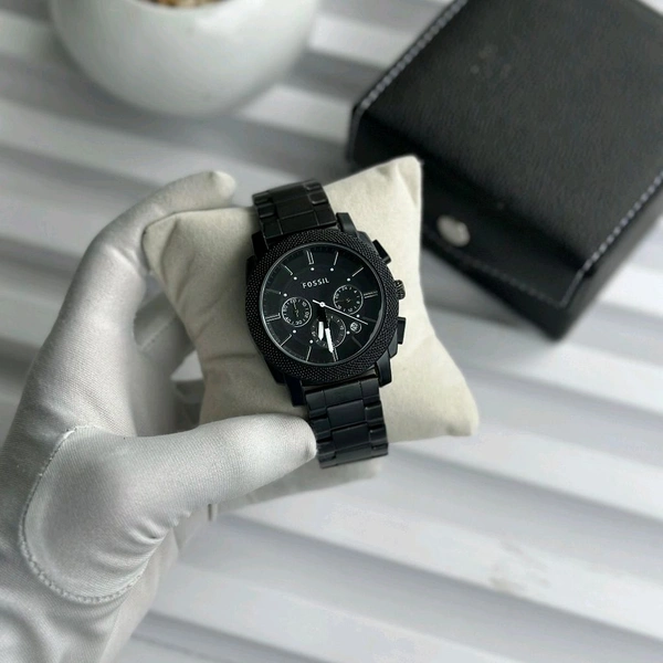 Men’s Classic Analog Watch – Elegant Dial, Date Display, Chronograph Working – Formal & Casual Wear - Black