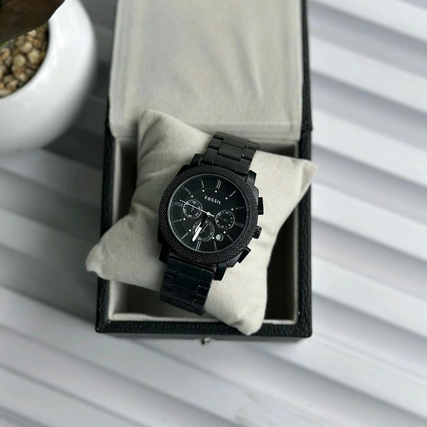 Men’s Classic Analog Watch – Elegant Dial, Date Display, Chronograph Working – Formal & Casual Wear - Black
