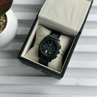 Men’s Classic Analog Watch – Elegant Dial, Date Display, Chronograph Working – Formal & Casual Wear - Black